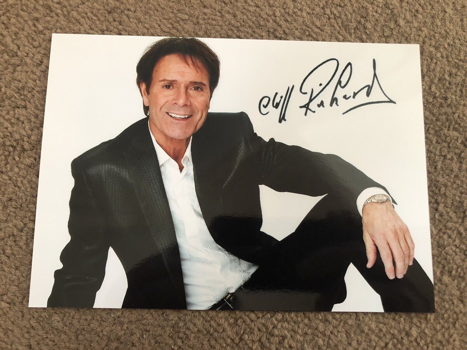 CLIFF RICHARD (LIVING DOLL) PRESIGNED Photo Poster painting- 7x5”