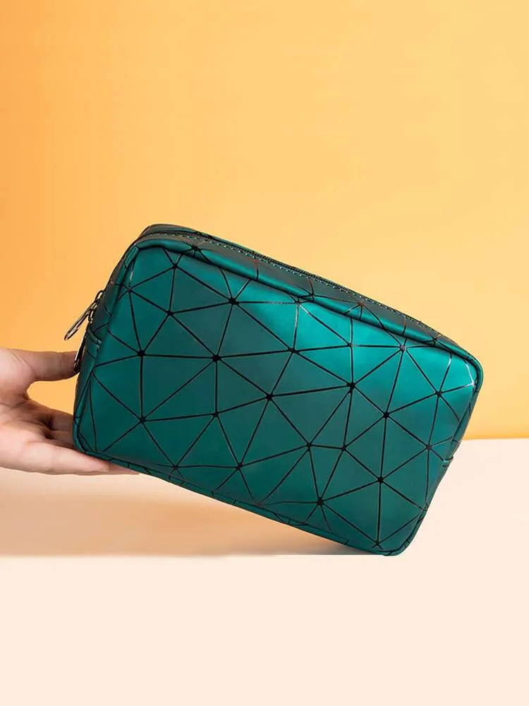 Geometric Pattern Makeup Bag