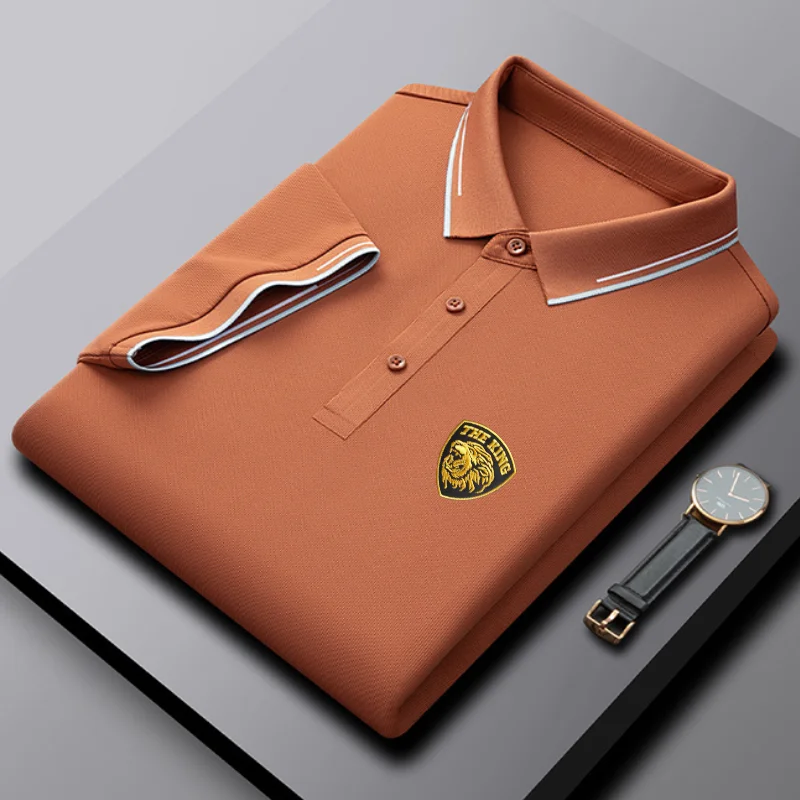  Men's business  casual  embroidered polo  shirt