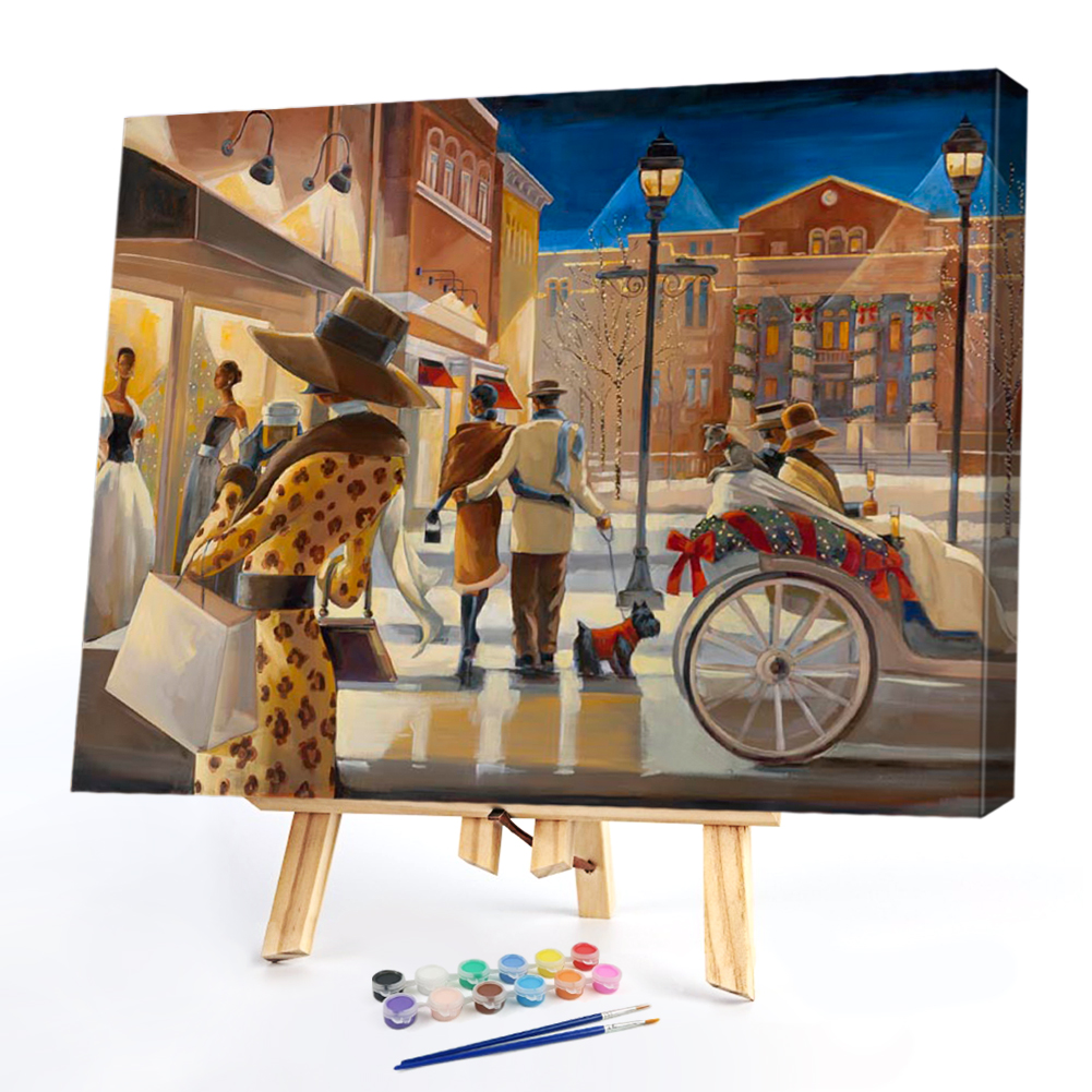

50*40CM - Paint By Numbers - Figure On The Street, 501 Original
