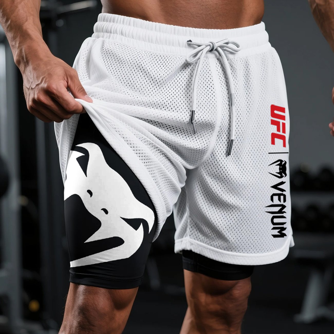 Fitness Double Mesh Shorts Everyday Basic Shorts Ultimate Fighting Double Shorts