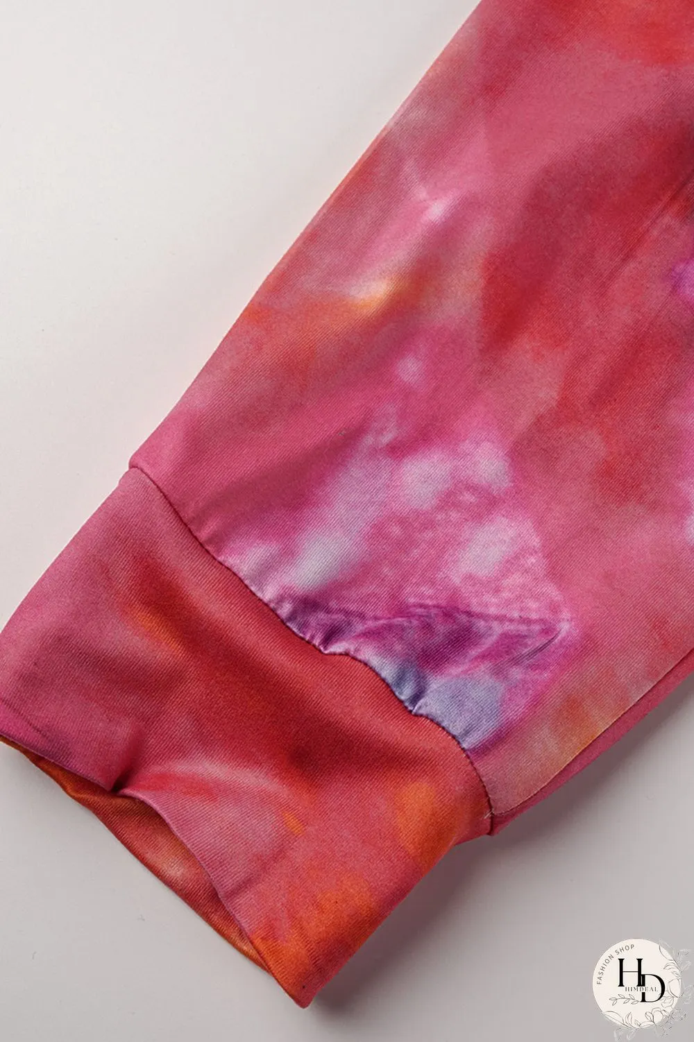 Red Fashion Casual Print Tie-dye V Neck Loose Jumpsuits