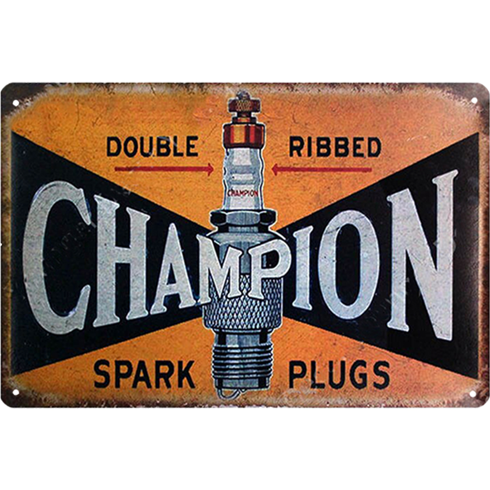 

30*50CM - Round Drill Diamond Painting - Champion Spark Plugs, 501 Original