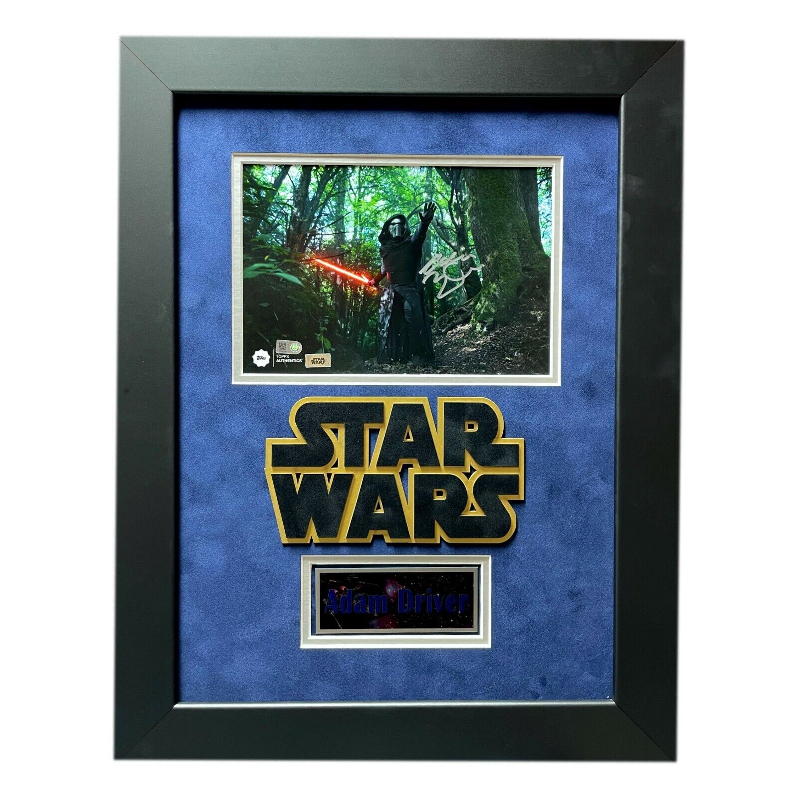 Adam Driver Autographed Kylo Ren Star Wars 8x10 Photo Poster painting Framed Topps COA Signed