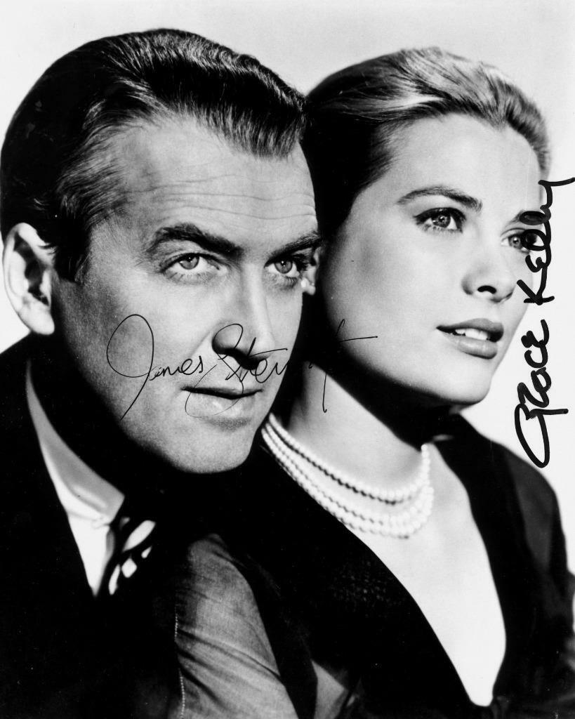 JAMES STEWART & GRACE KELLY SIGNED AUTOGRAPHED 10 X 8