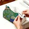 Diamond Art Tissue Box Cover DIY PU Desktop Organizer Large(peacock)