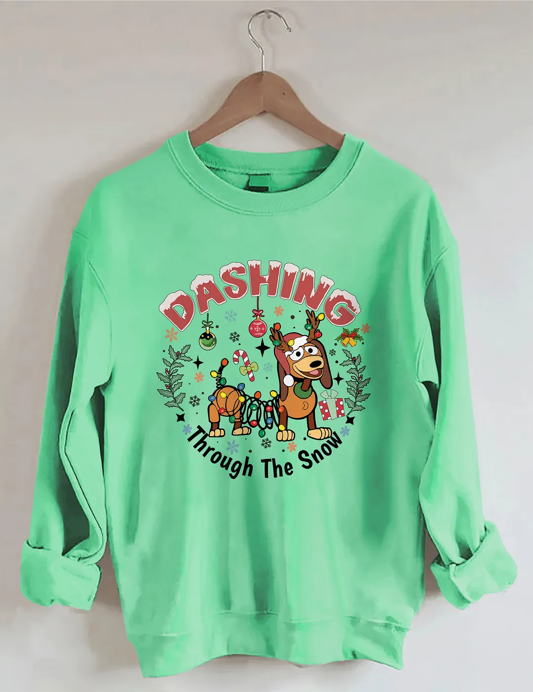 Dashing Through The Snow Slink Dog Sweatshirt