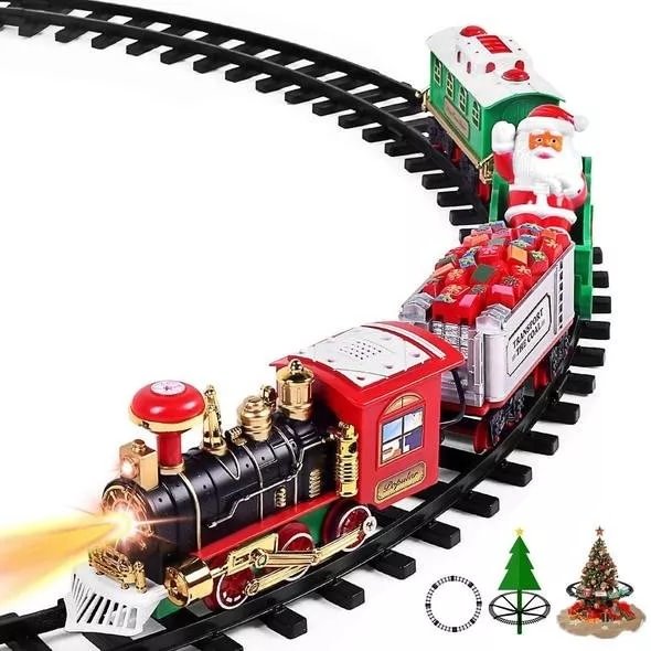 Christmas Train Set with Lights and Sounds、、sdecorshop