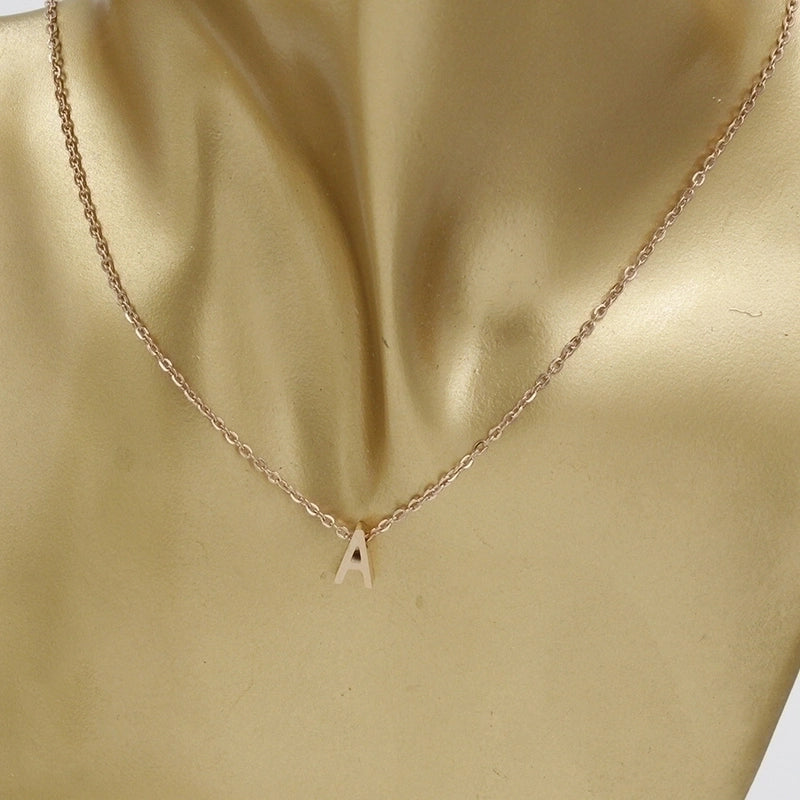 Stainless Steel Rose Gold Plated Minimalist Letter None Pendant Necklace