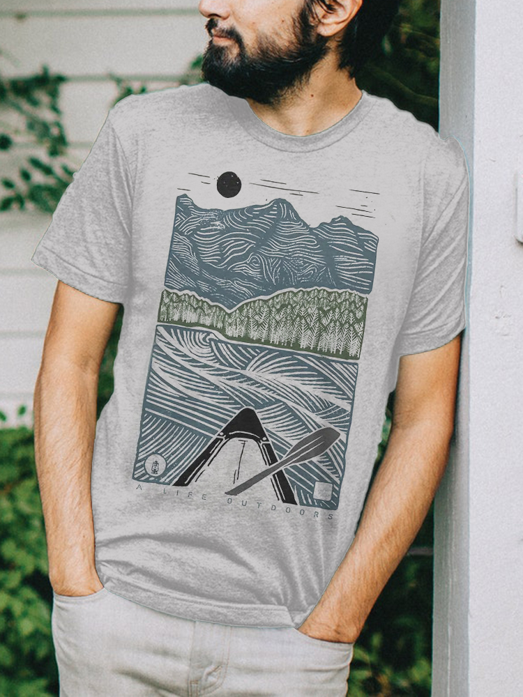 Stylish Pattern Printed Casual Men's T-Shirt