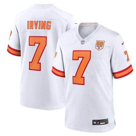 Men's '76 Tampa Bay Buccaneers #7 Bucky Irving  White 50th Season Game Jersey