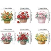 (US Local)6pcs/set DIY Diamond Painting Fridge Magnetic Sticker Kits (Flower Basket)