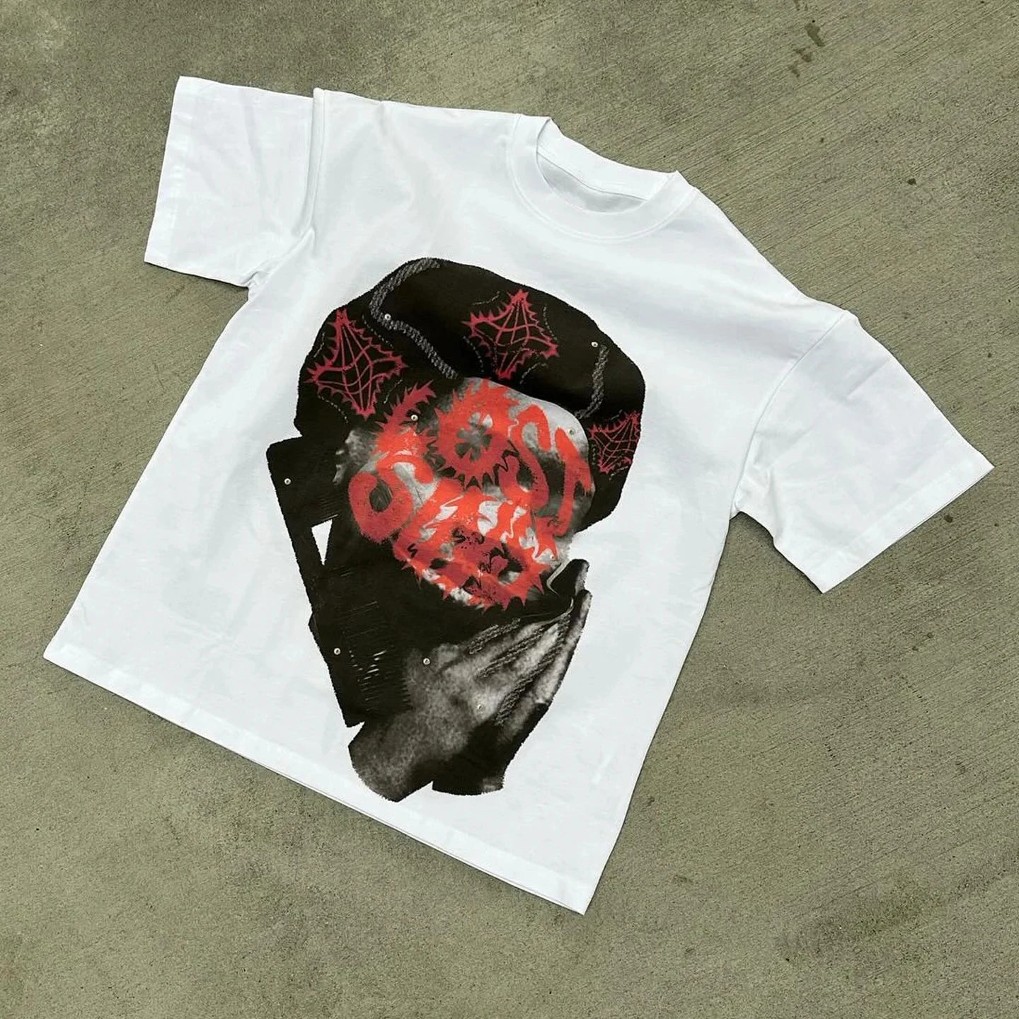 Aonga Y2K Casual Fashion T Shirt Harajuku Hip Hop Figure Graphic Printed T Shirt Gothic Retro Oversized Short Sleeved Mens Womens Tops aonga