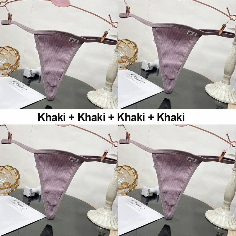 4PCS/Set Sexy G-String Women's Panties Cotton Underwear Lingerie for Female Underpants T-Back Panties Briefs Thong Intimates