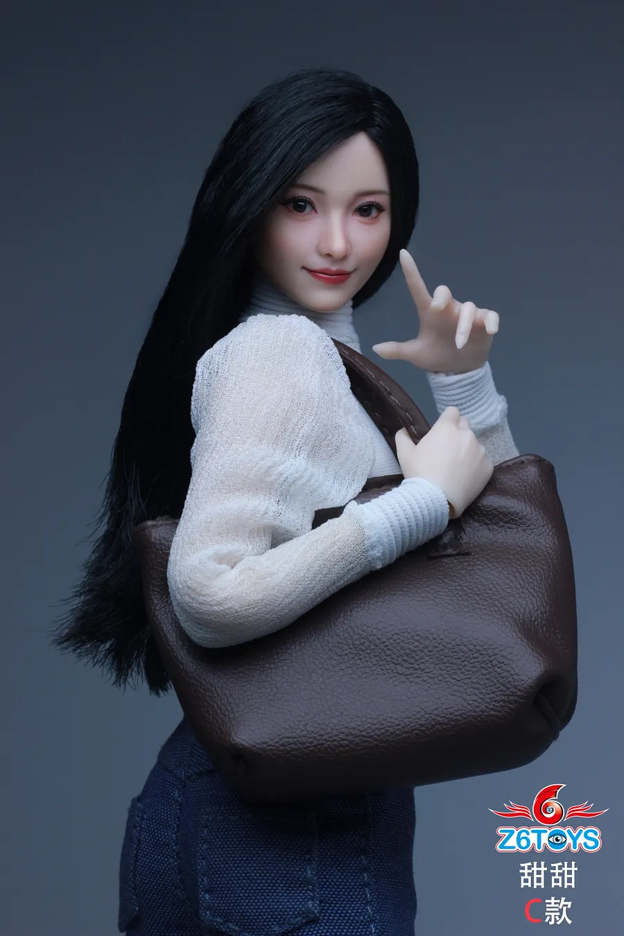 Z6TOYS 1/6 Asian Female Head Sculpture with Movable Eyes and a