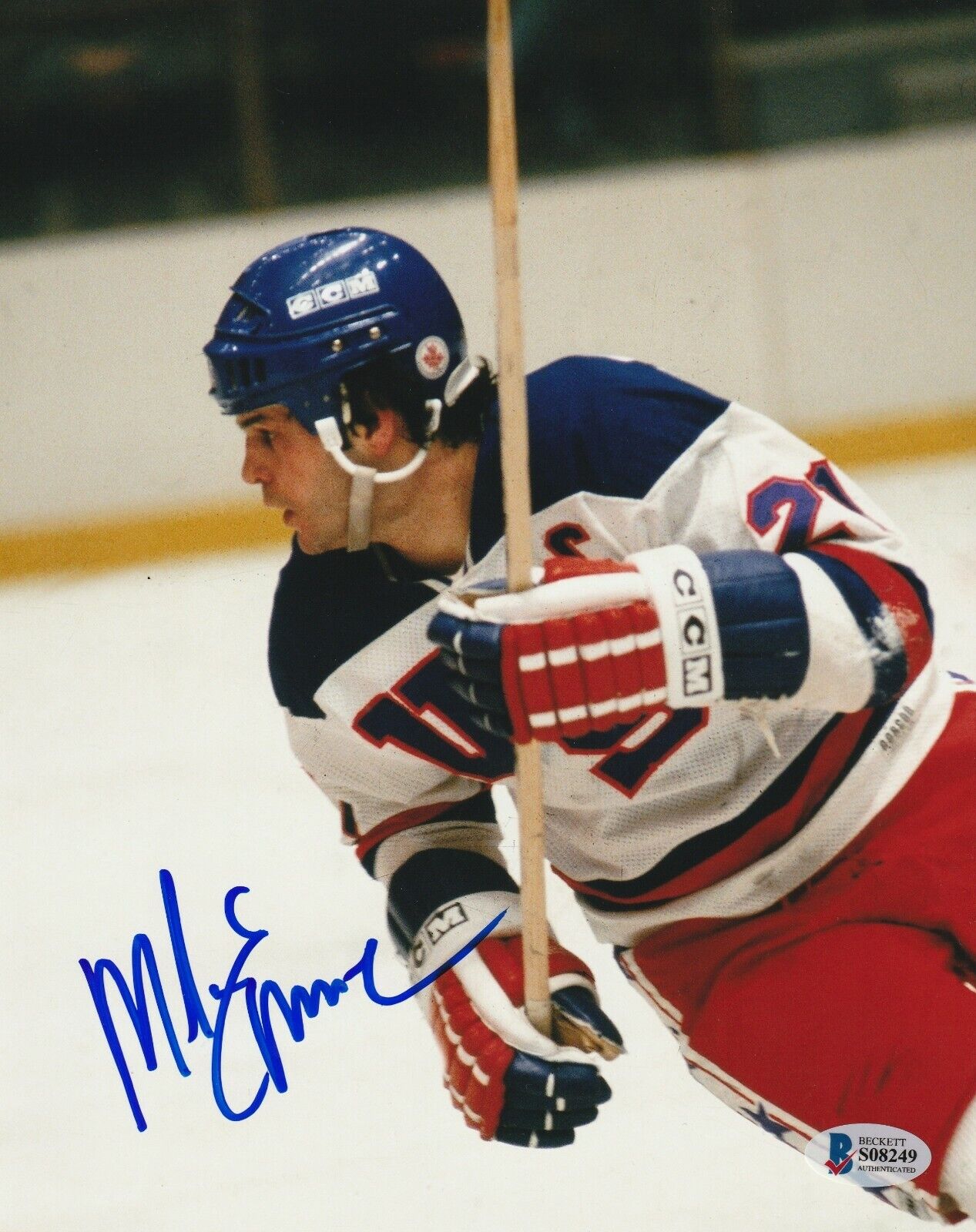 MIKE ERUZIONE Signed TEAM USA HOCKEY 8x10 Photo Poster painting w/ Beckett COA