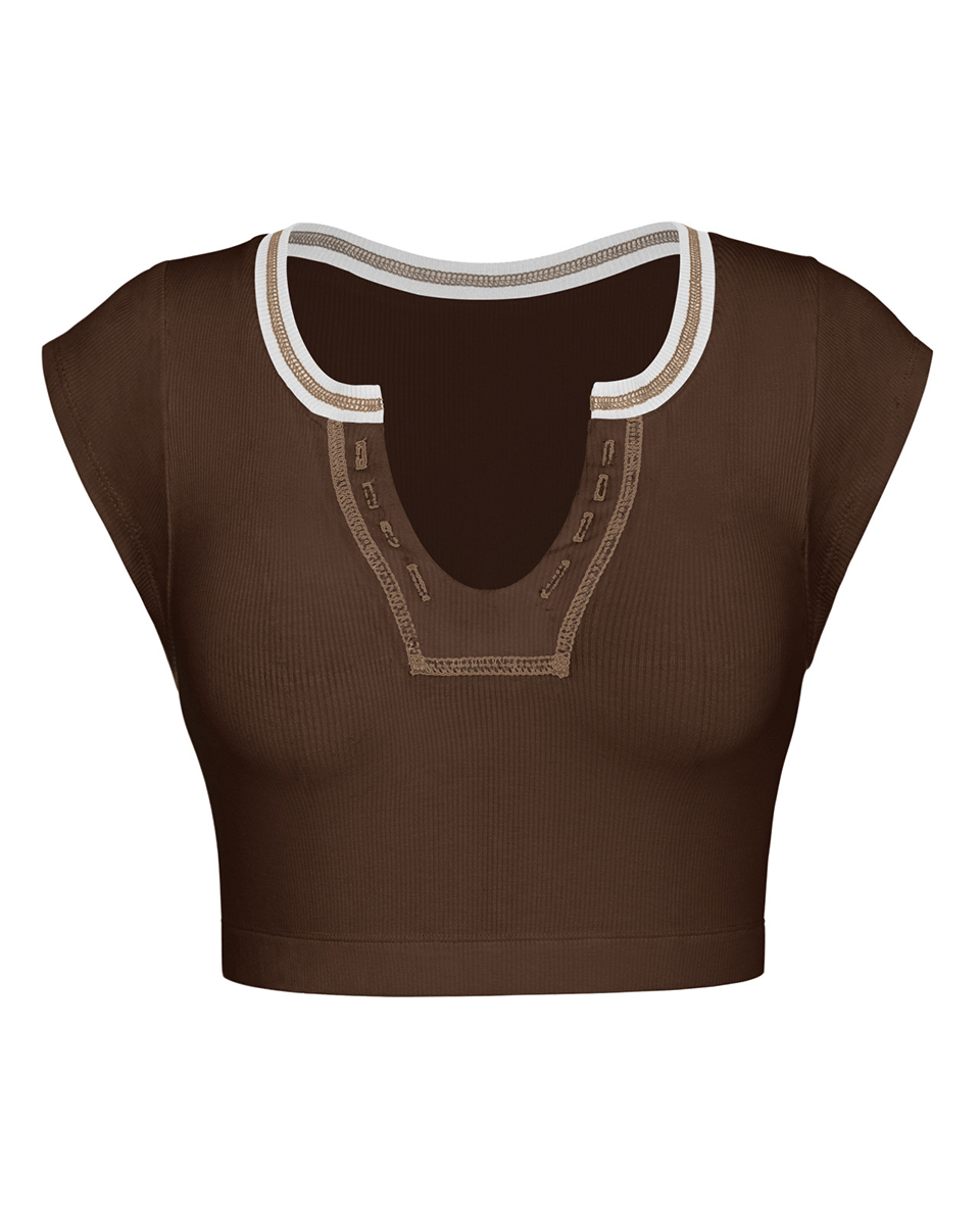 Girl Summer Slim Ultra Short Sexy Babes Top Knitted Thread Spring Autumn Bottom T-Shirt