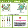Crab & Turtle 5D Diamond Painting Suncatcher with Crystal Pendant, Double-Sided Hanging Wind Chime Kit for Adults | Beach Coastal Ocean Decor
