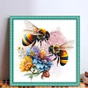 Flowers And Animals Couple Blue Jay-Full Embroidery 3 Strands 11CT Stamped Cross Stitch-40*40CM