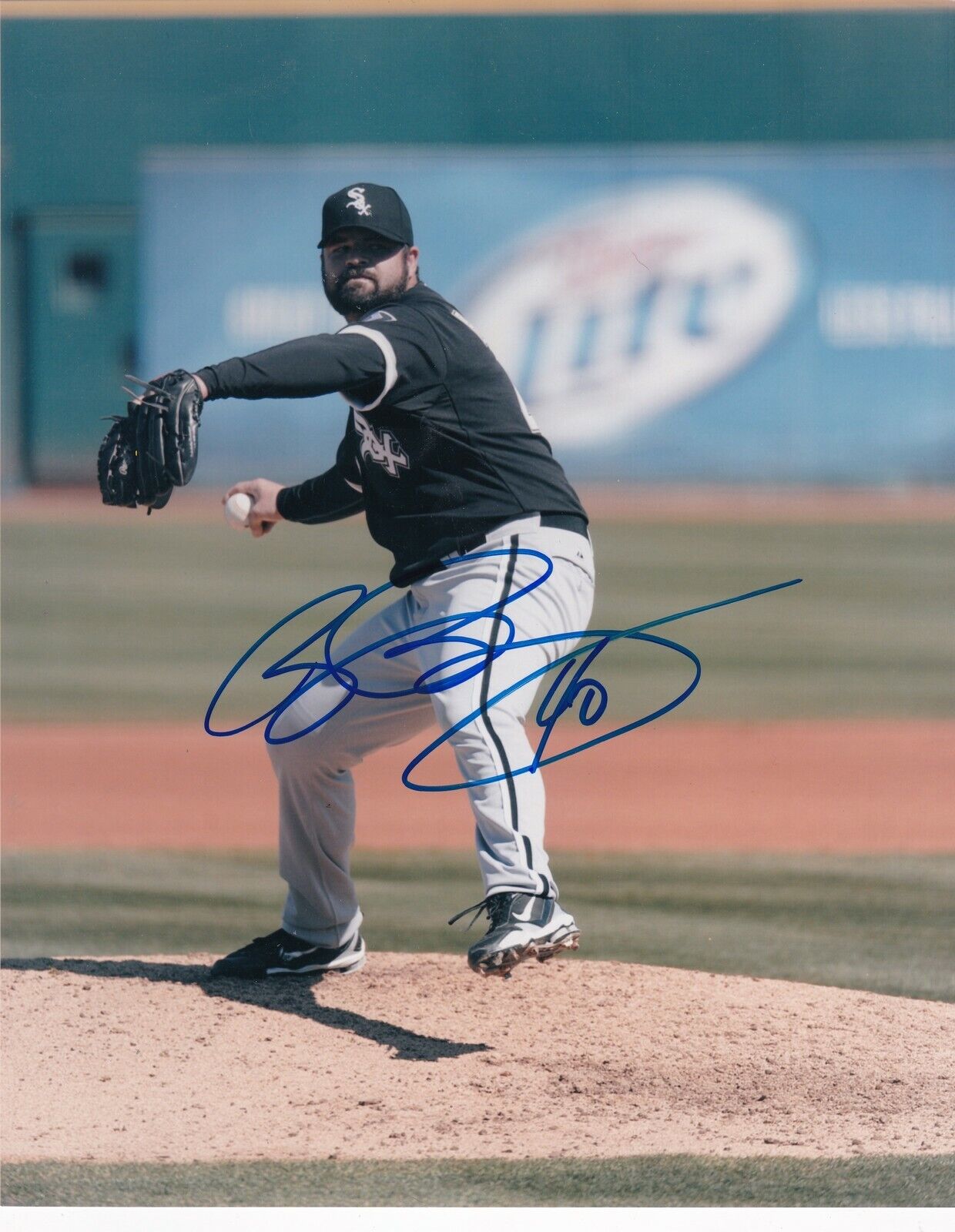 BRIAN BRUNEY CHICAGO WHITE SOX ACTION SIGNED 8x10