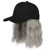 Perruque casquette de baseball 2 en 1 aux cheveux boucl&eacute;s