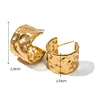 Stylish Texture 18K Golden Silver Earrings