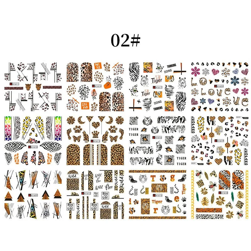 12pcs Valentines Love Letter Water Decals Flower Sliders Nail Stickers for Nails Inscriptions Nail Art Decoration Water Sticker-Nail Inspo