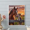 (40*50cm)Horse and Cat - Full Round Drill Diamond Painting