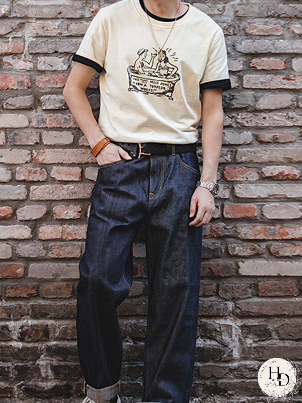 Retro Men's Fun Print Casual T-Shirt