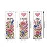 3Pcs Special Shaped Blessing Flowers DIY Diamond Painting Bookmark Making Kit