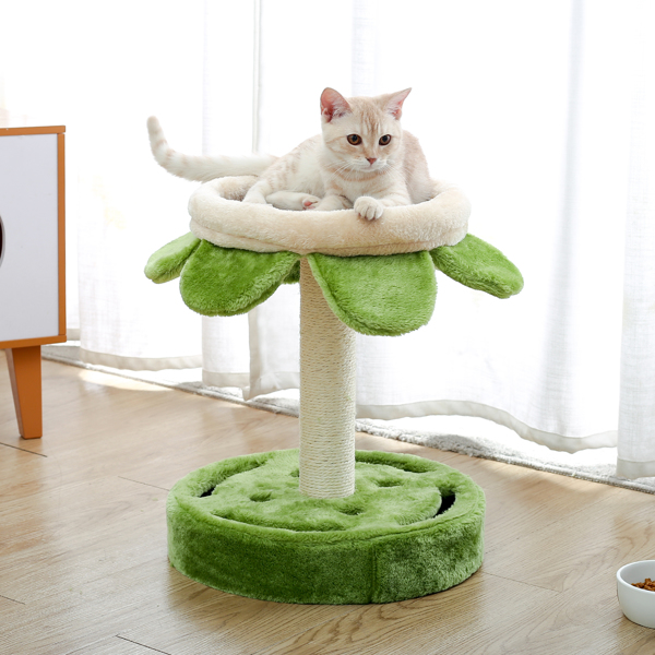 Cat Tree Three-in-one Cat Scratching Post, Sunflower Shape Cat Lounge ...