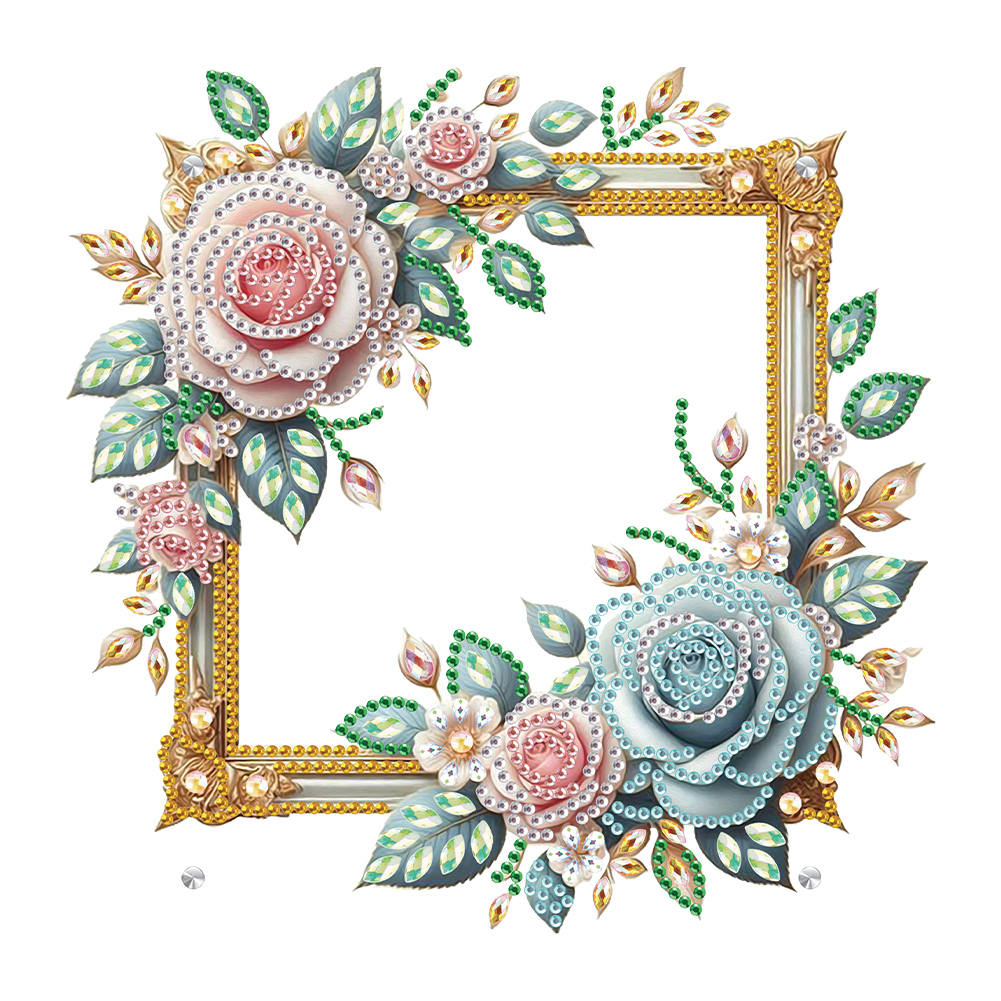 Acrylic Special Shape Rose Rhinestone Tabletop Photo Frame Kit