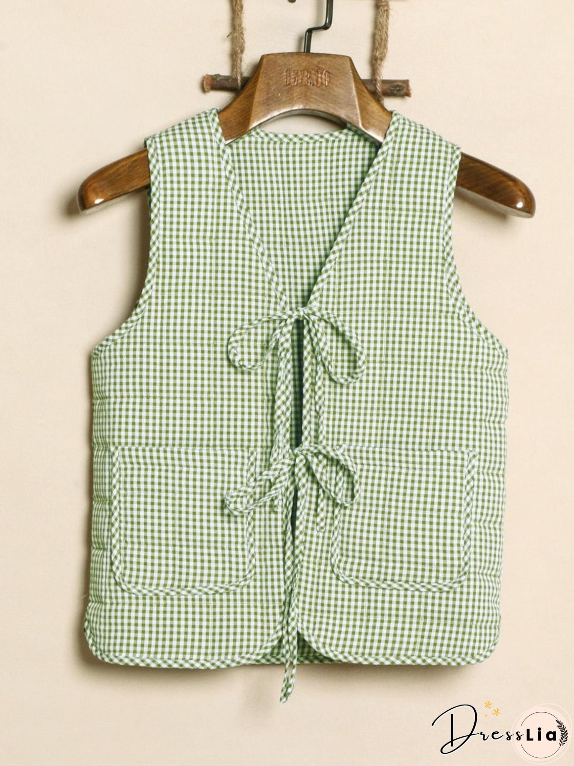 Tied Sleeveless Vest Coat