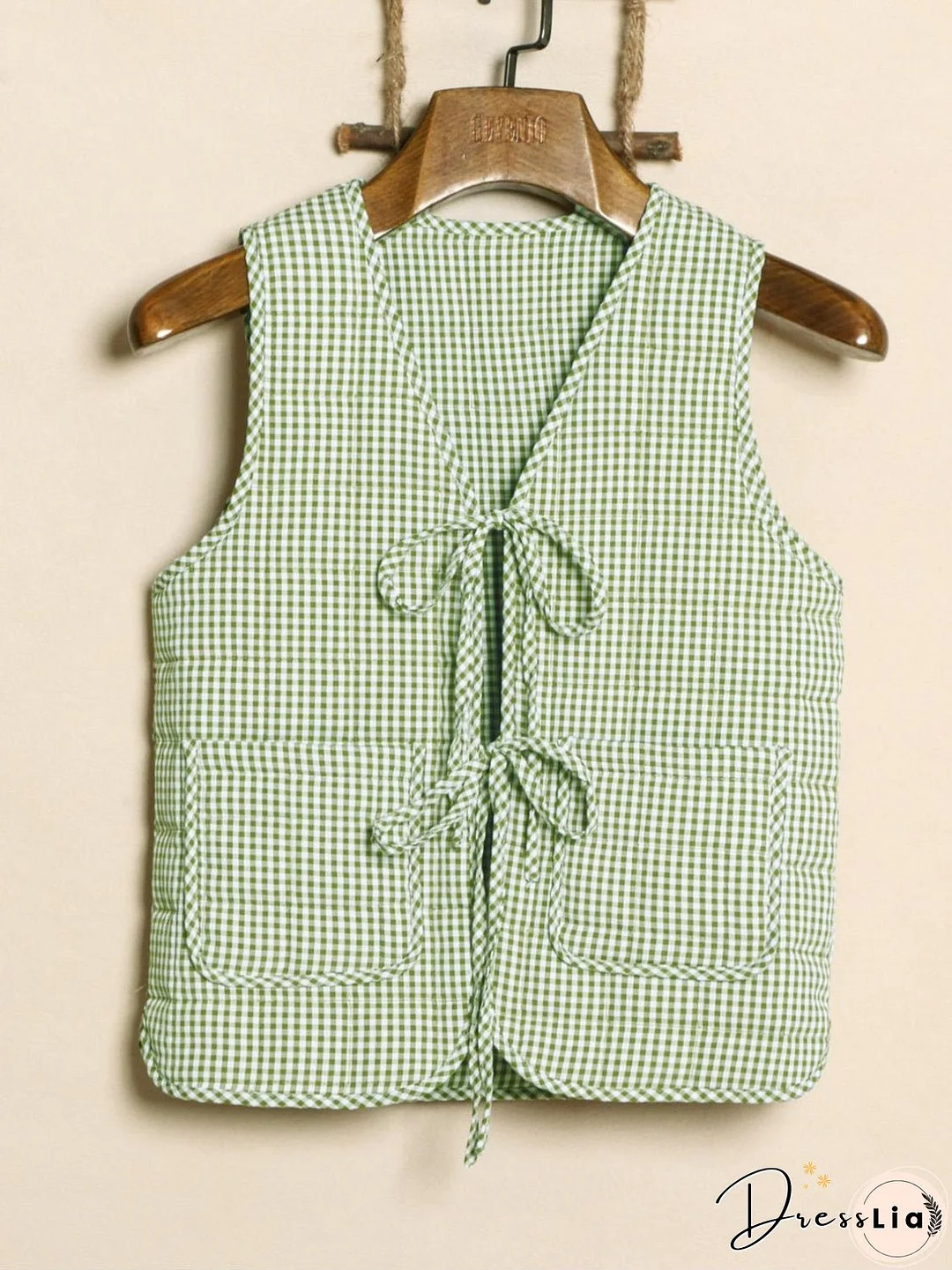 Tied Sleeveless Vest Coat