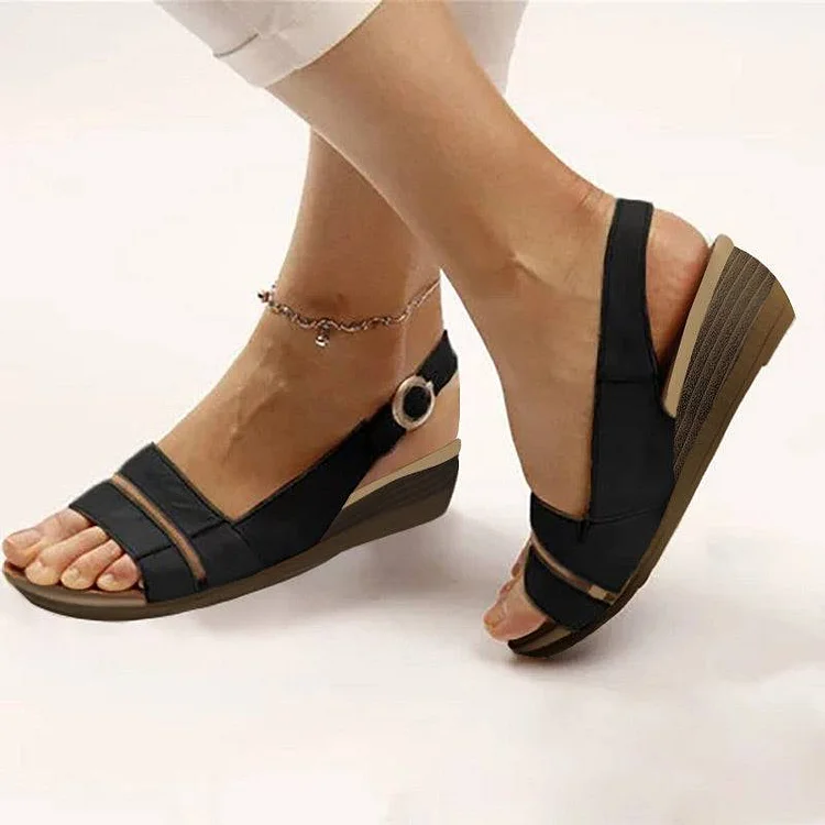 Comfy Wedge Double Strap Orthopedic Sandals Radinnoo.com