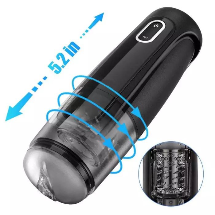 Hands-Free 10 Rotating & Thrusting Modes Male Masturbator-FUNSEXDOLLS