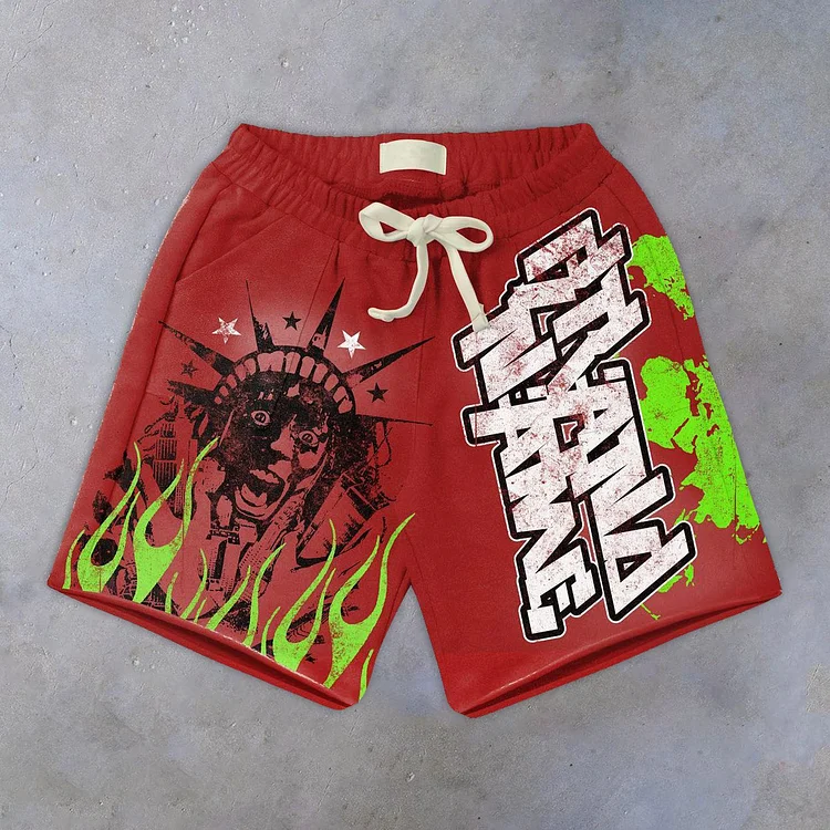 Hip Hop Print Short Pants Street Shorts at Hiphopee