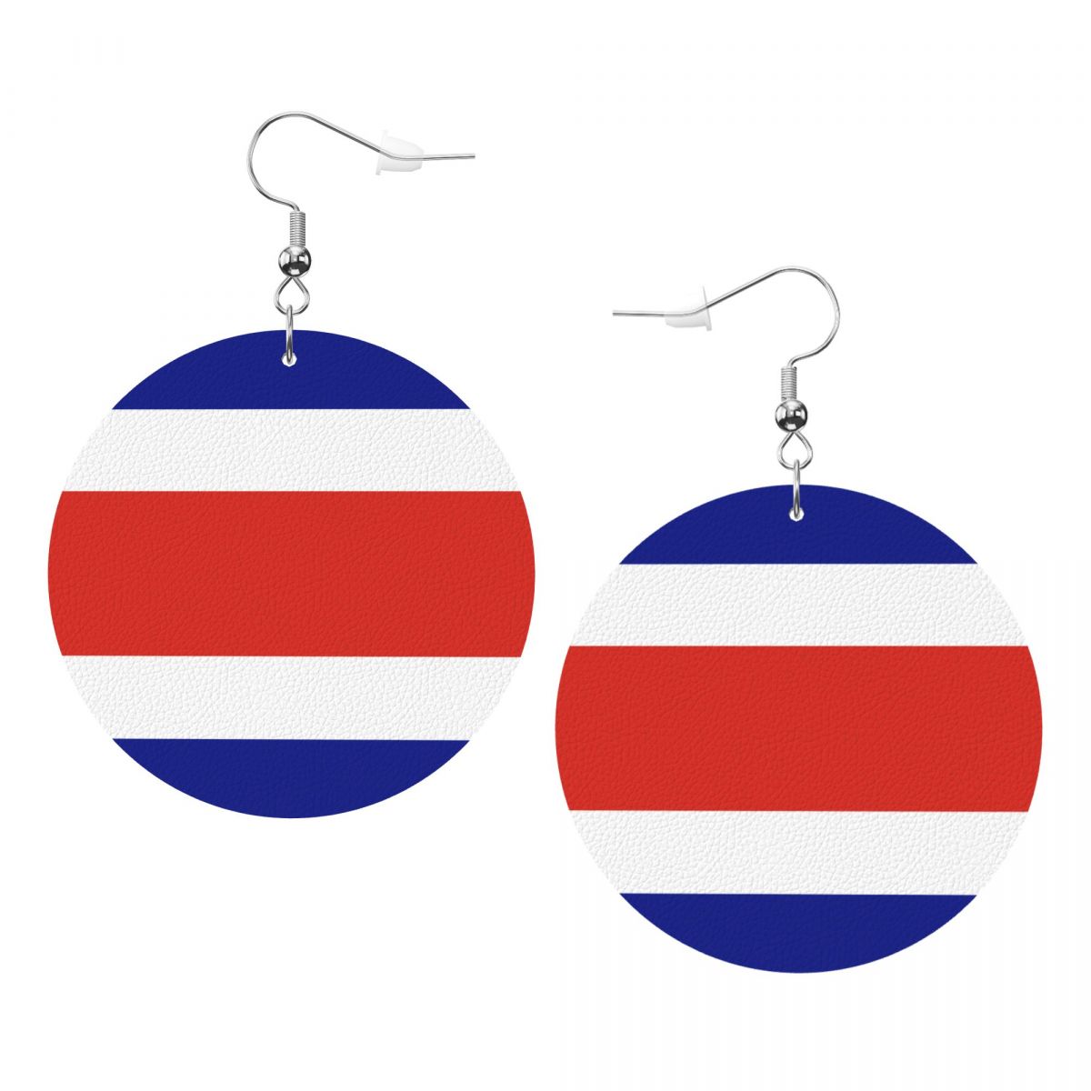 Costa Rica Flag Print Lightweight Dangle Hoop Earrings For Women Girls