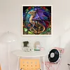 Glass Painting-Pterosaur-11CT Stamped Cross Stitch 40*40cm/15.75*15.75in tapestrymarket