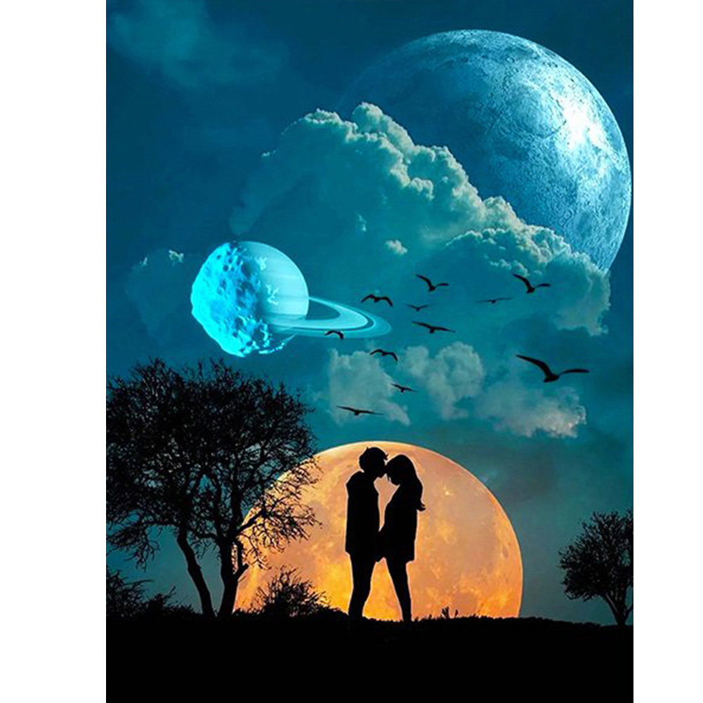 

50*60CM - Square Drill Diamond Painting - People Silhouette (Big Size), 501 Original
