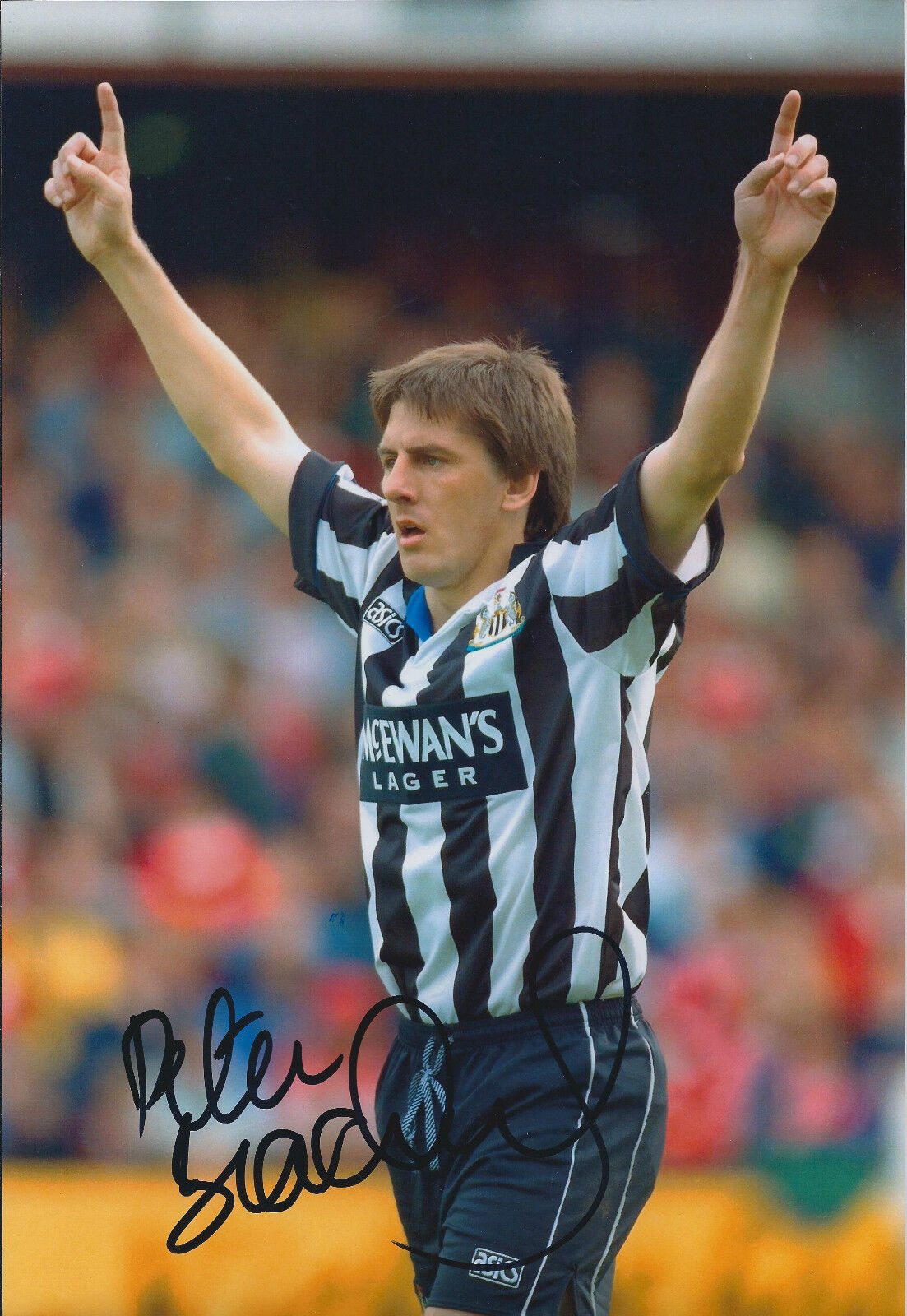 Peter BEARDSLEY SIGNED FC 12x8 Photo Poster painting AFTAL Newcastle United NUFC Genuine