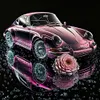 4pcs Diamond Painting -DIY Round Drill Pink Roadster