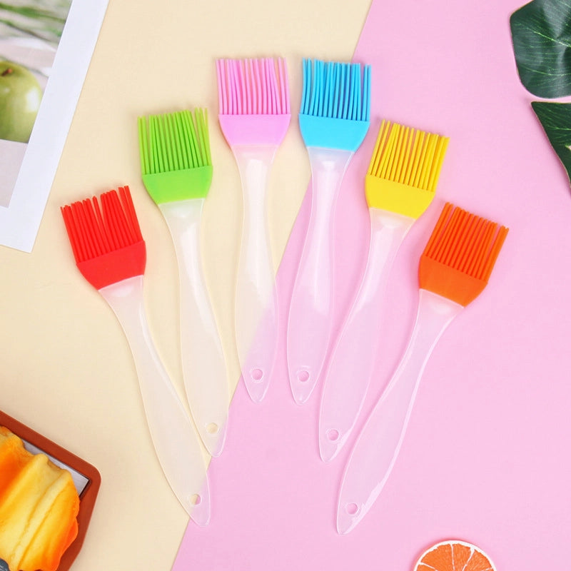 Silicone Oil Brush Small Split Non-lint Barbecue Seasoning Brush High Temperature Baking Oil Brush Plastic Handle Barbecue Brush