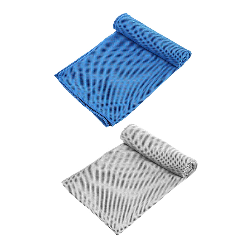 

2x Outdoor Climbing Exercise Sport Ice Chill Towel Quick-Dry Cooling Towels, Light blue + grey, 501 Original