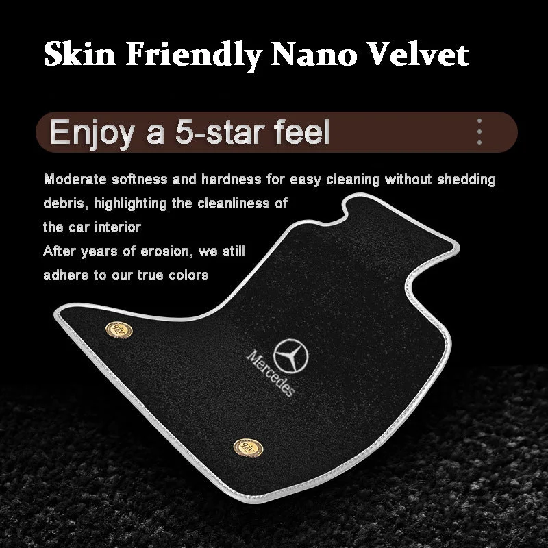 High-end customized car Nappa leather material fully wrapped floor mats