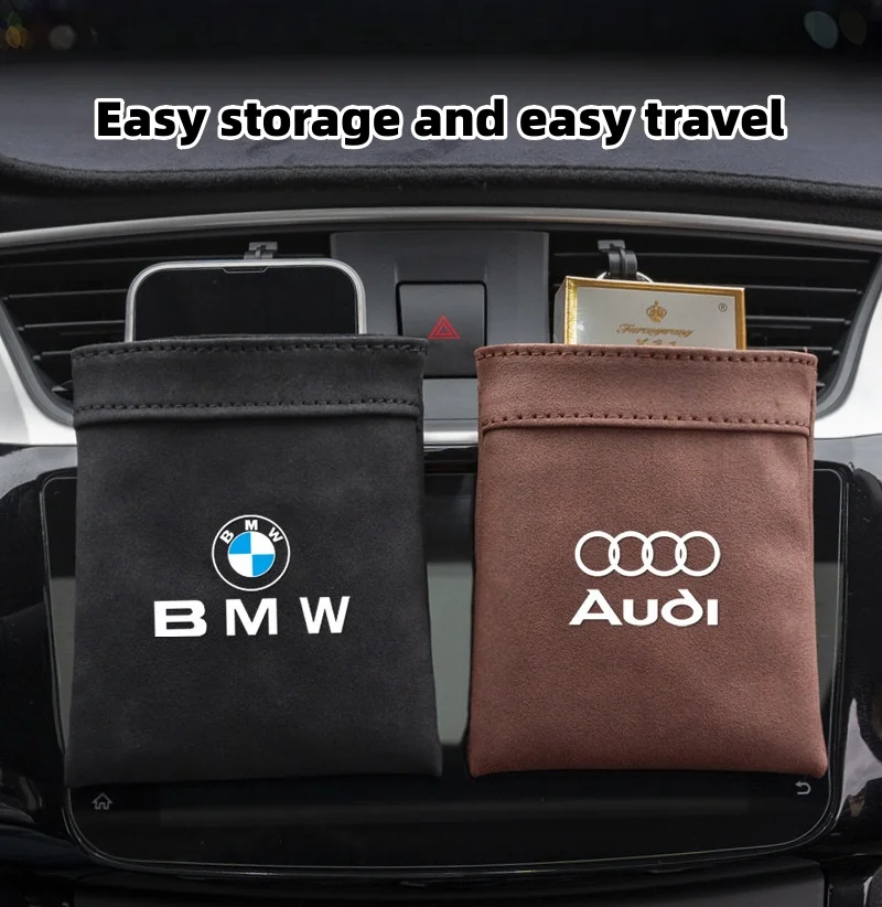Car air conditioning outlet suede storage box (with independent car logo)