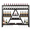 [US Local Warehouse] A-Line Bar Stand Wall Mounted Wine Rack Metal Bottle&Glass Holder Display Shelf