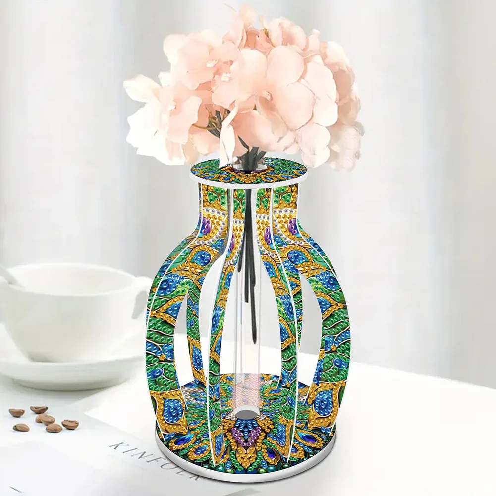 Flower Diamond Painting Flower Vase Rhinestones Desktop Ornaments for Home Decor