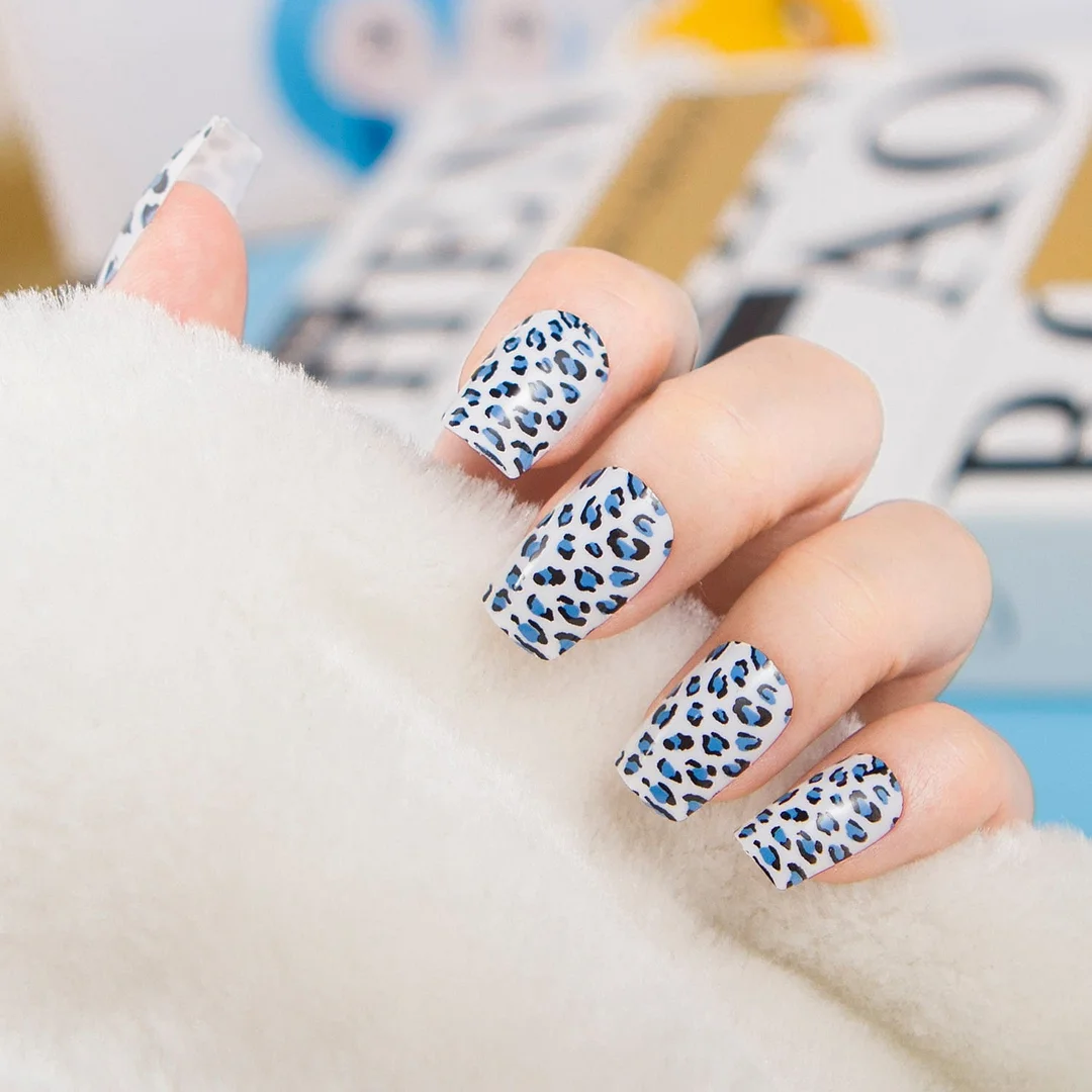 24pcs/set Fashion Acrylic Full Cover Fake Nails 10 Sizes Press on Nails Designs French False Nail Art Tips 278 Fingernail Tips-Nail Inspo