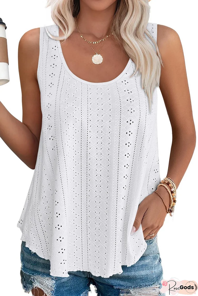 Lilac Lace Top Sleeveless Solid Color Summer T-shirt